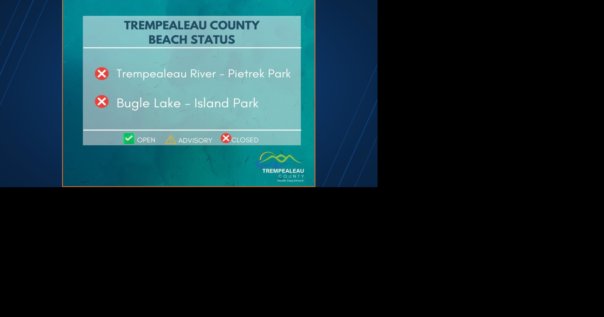 Trempealeau County closes two beaches due to high bacteria levels Jun 12, 2026 6 mins ago