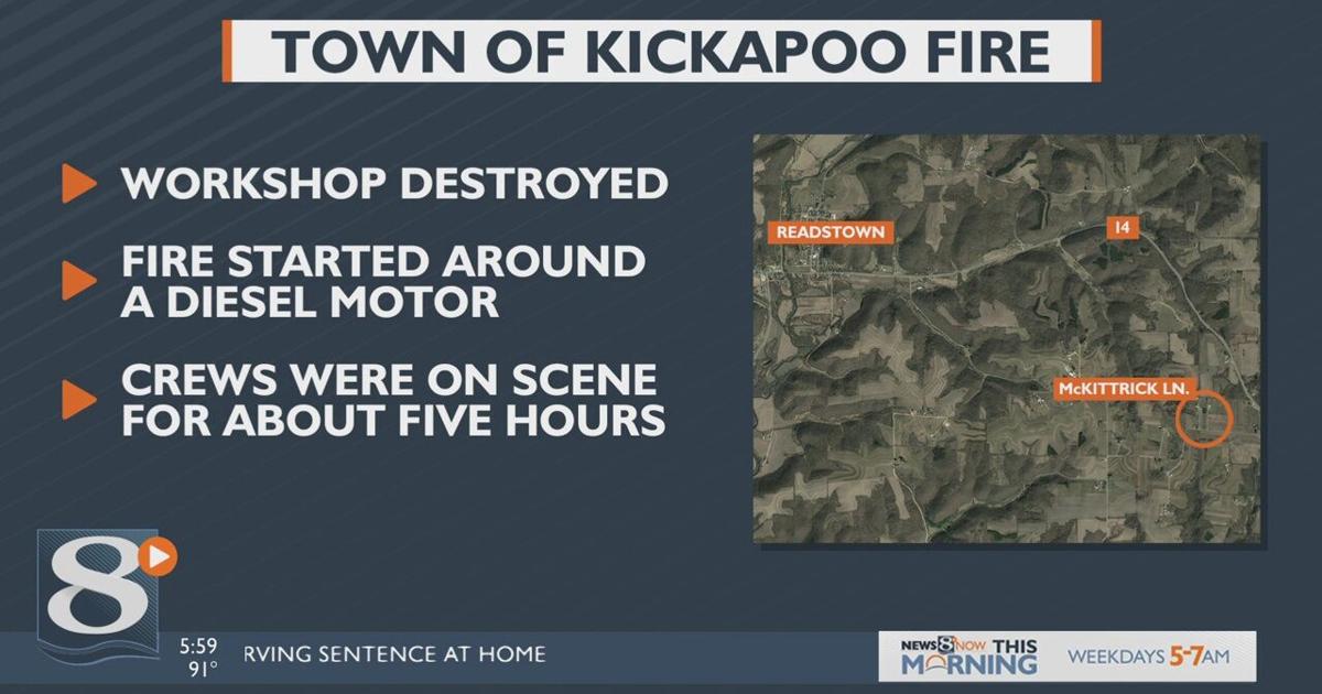 Fire destroys workshop in the Town of Kickapoo | Local News | news8000.com