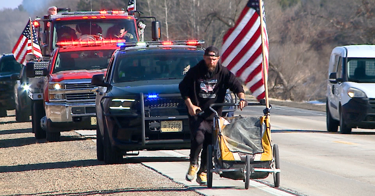 Man on historic cross-country, on-foot hike reaches Tomah