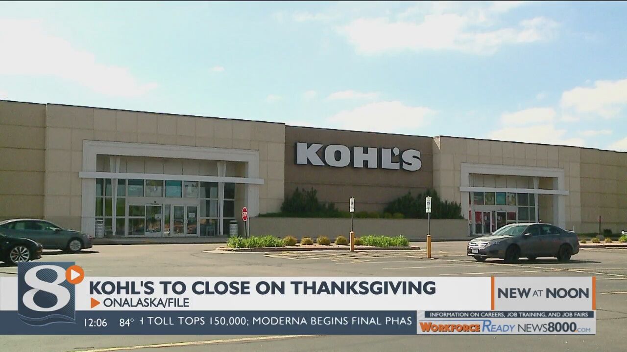 Kohl's stores to close on Thanksgiving