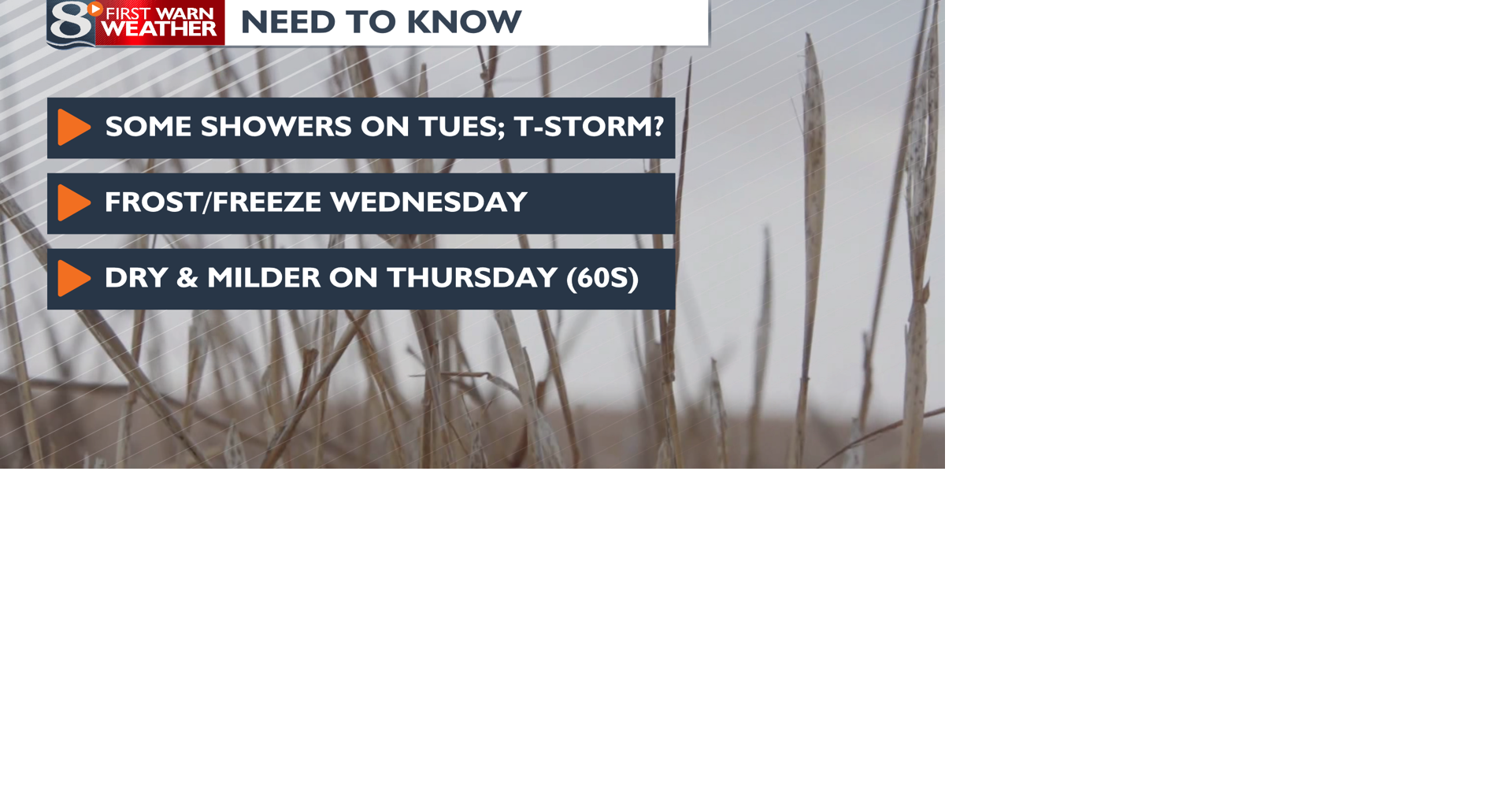 Breezy and slightly cooler with some showers on Tuesday | | news8000.com