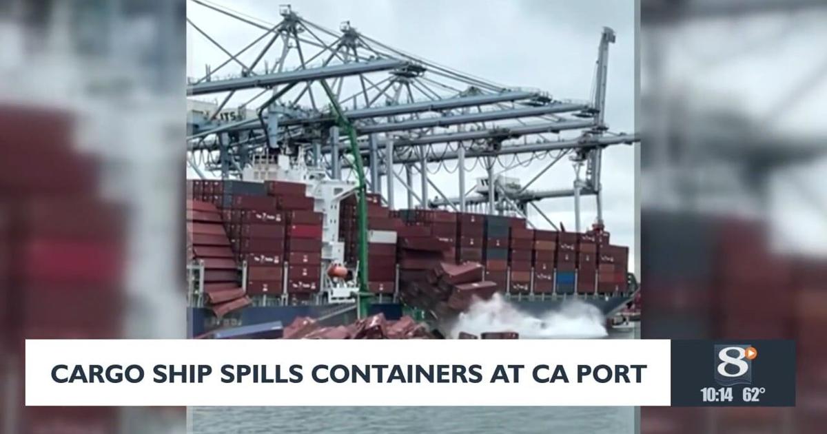 Container Freighter Spill Cargo ship spill containers at CA port | News | news8000.com