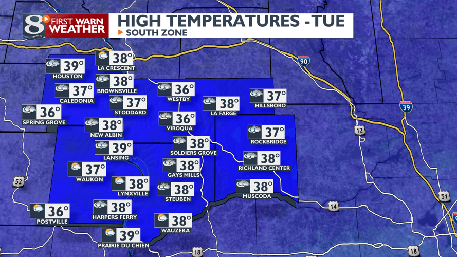 Milder temperatures with some sunshine and gusty winds today to ...