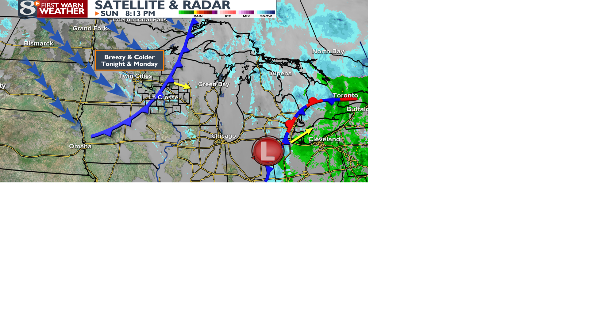 Snow Showers Move Out... But the Wind & Cold Remain for Tonight ...