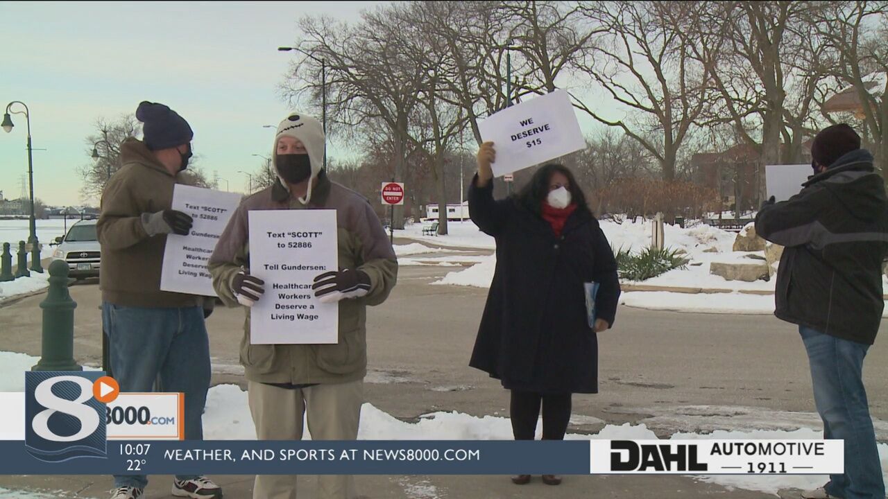 Hospital workers, community leaders call on Gundersen Health System to  raise starting wage to $15/hr | Local News | news8000.com