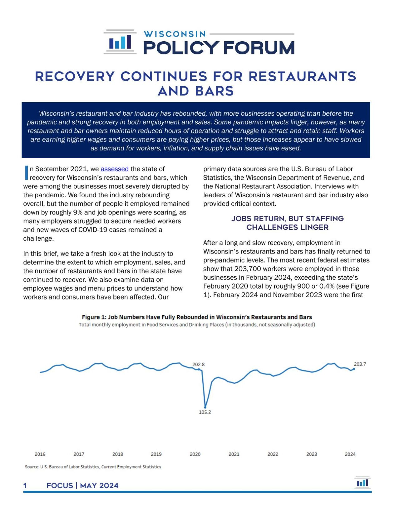 Report: restaurants and bars in Wisconsin show strong recovery post ...