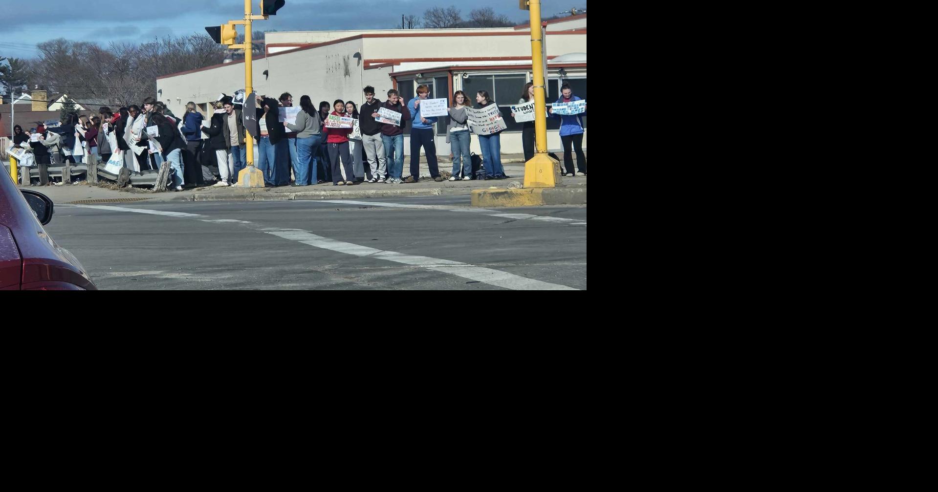 High school students in La Crosse stage walk-out demonstration to protest ICE