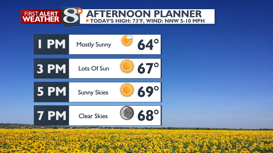 Sunny & Comfortable Afternoon Ahead -Derek Sibley | | news8000.com