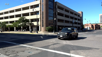 la crosse downtown with parking ramp