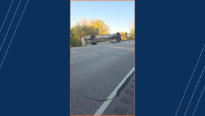 Highway 35 Closed Near Chipmunk Ridge Road Following Semi-Trailer Truck Rollover