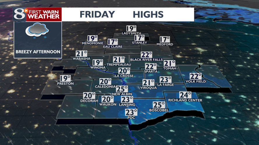 Breezy this afternoon with another round of light snow return by ...
