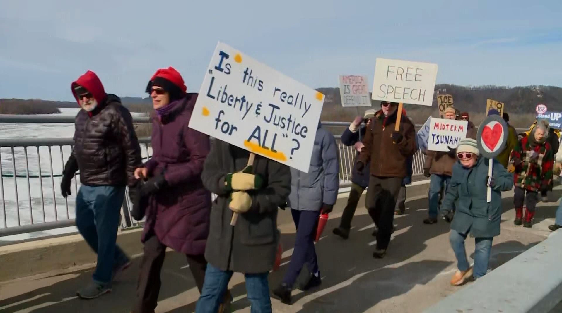 Freedom March draws crowd to Winona bridge calling for end to ...