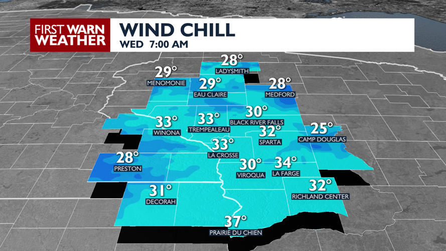 Today, a sunny start but a wind chill has temperatures feeling several ...