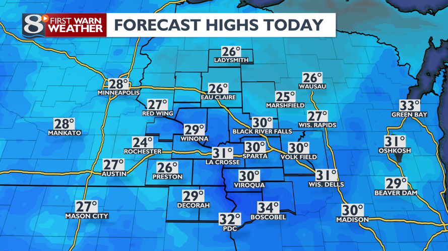 Abundant Sunshine & Much Cooler Today | Forecast | news8000.com