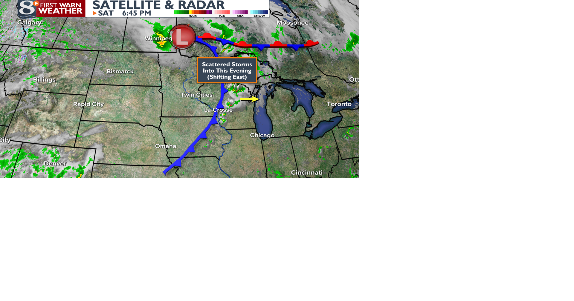 Scattered Storms Shift East This Evening, Mostly Clear with Decreasing ...