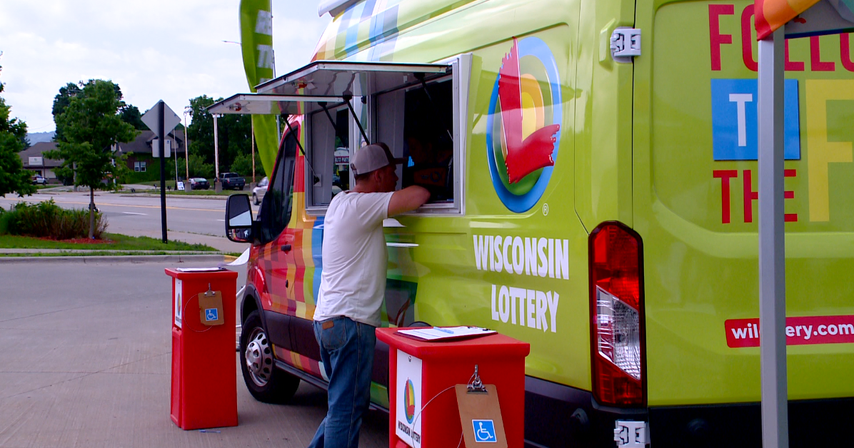 Wisconsin Lottery Winner Wagon visits La Crosse