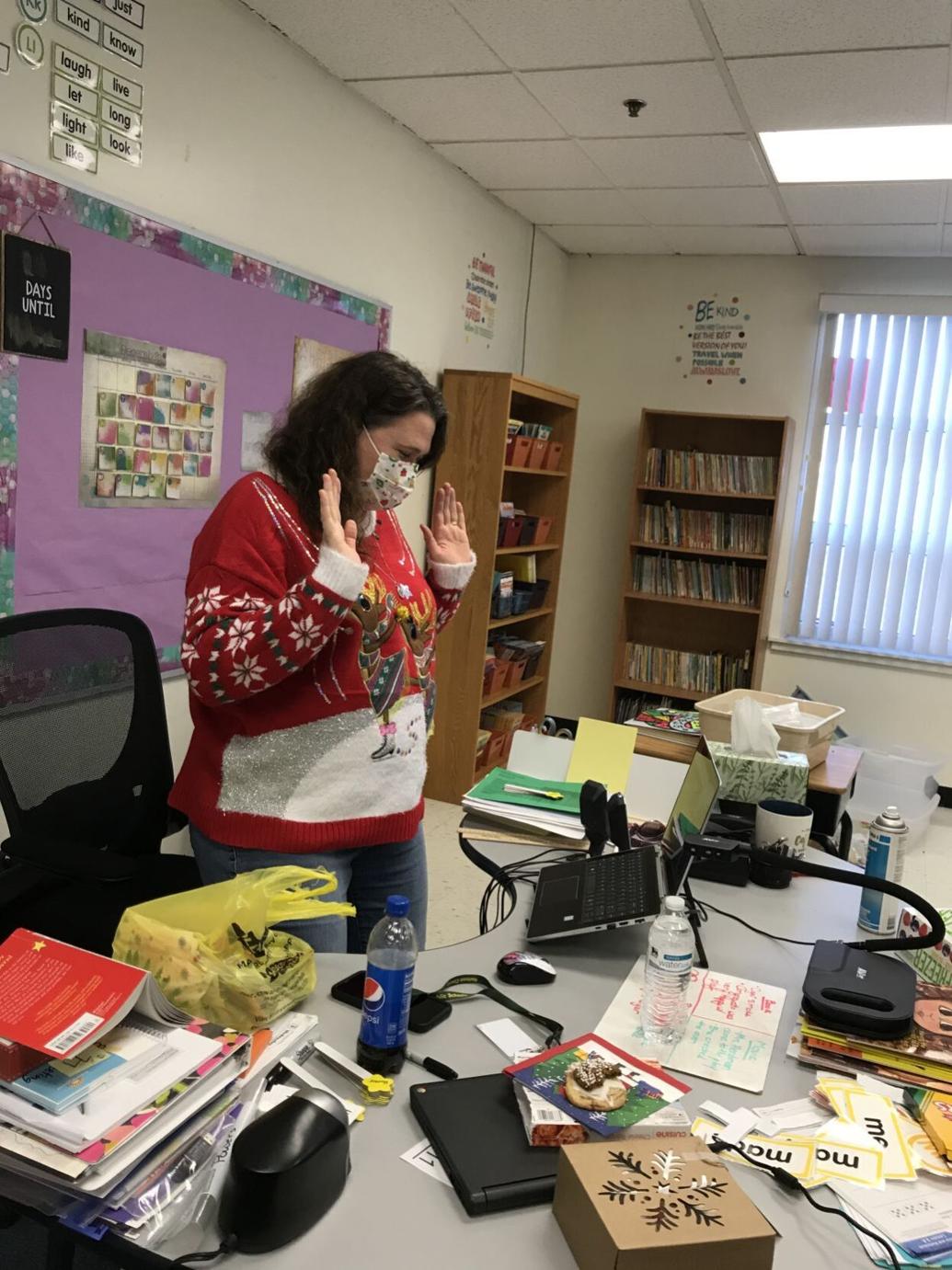 Rockfish River Elementary School staff get 'tackily festive' with ugly