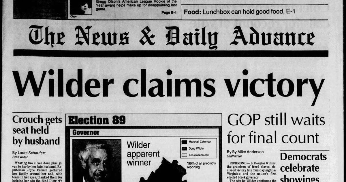 Front pages from the past: The historic election of L. Douglas Wilder