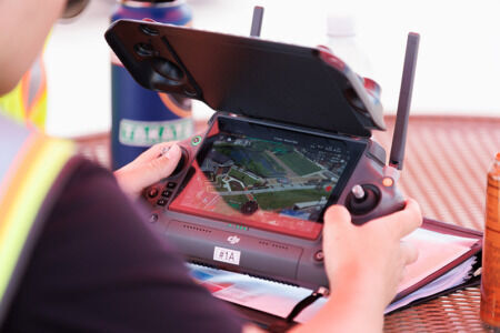 Student drone operators provide eyes in the sky for Commencement
