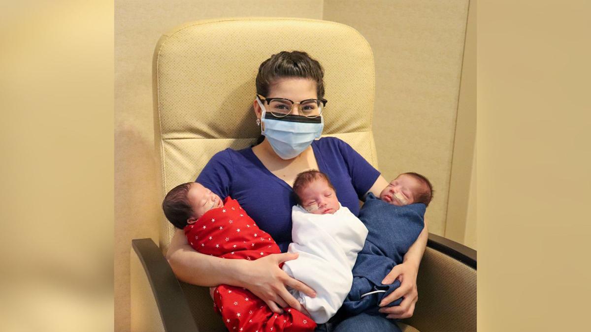 A Texas mom gave birth to triplets right after she beat Covid-19