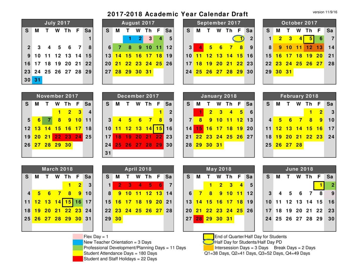 Proposed LCS Calendar 2017-18 | Local News | newsadvance.com