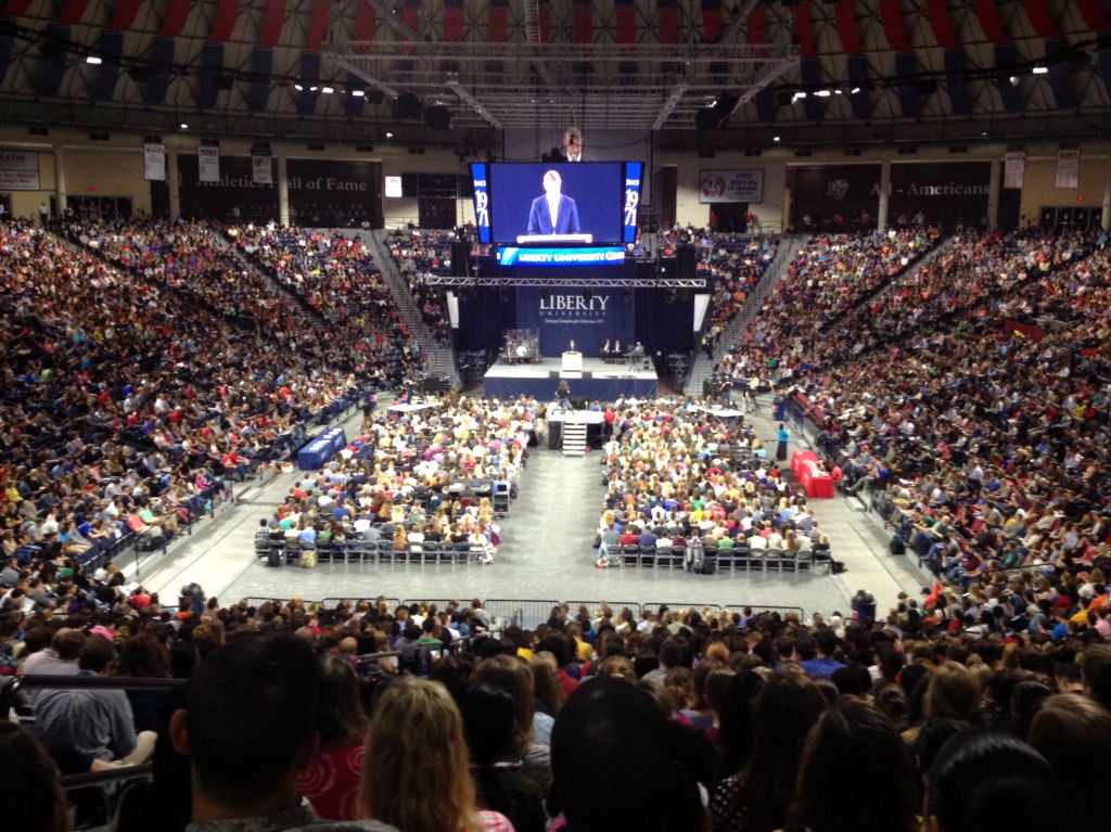 Senate candidate Gillespie speaks at Liberty University convocation