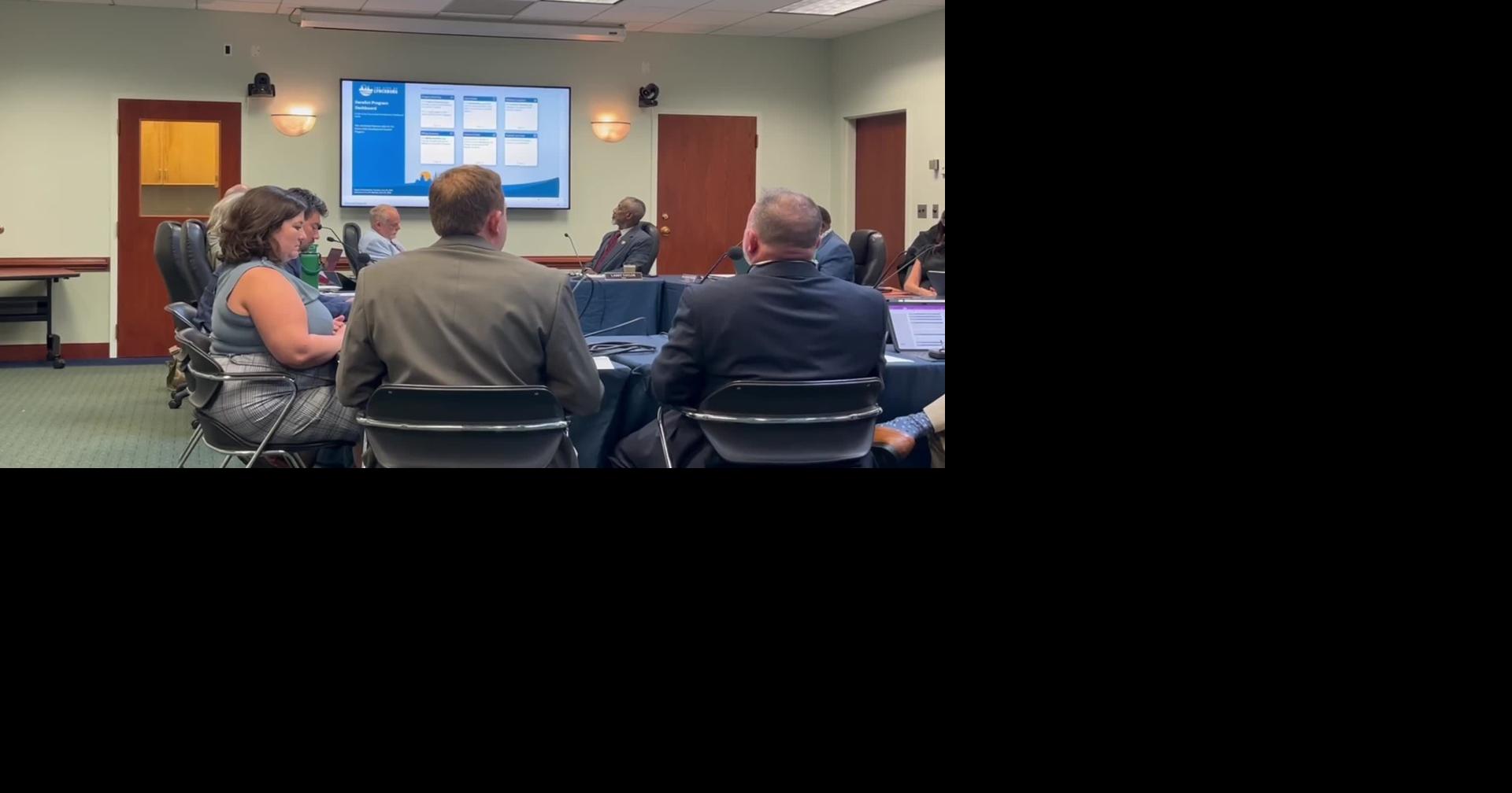 Shaun Conway, data analyst for Lynchburg, presents new dashboard