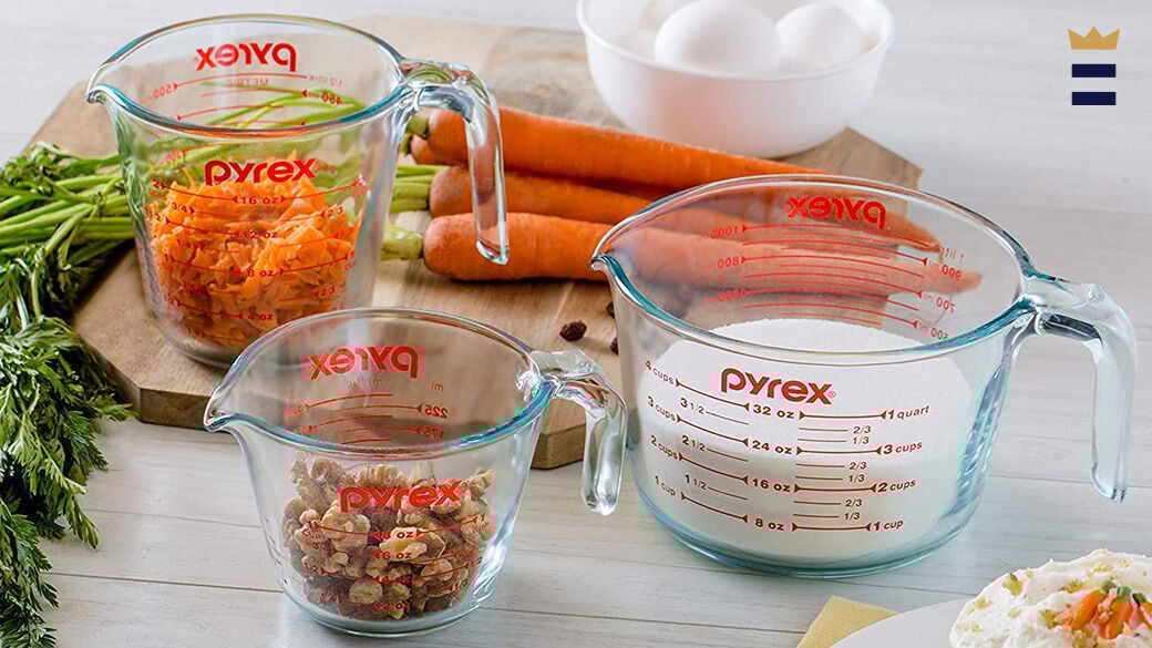 Liquid measuring cups are clear for a good reason-- so you can see whether the liquid meets the measuring line.