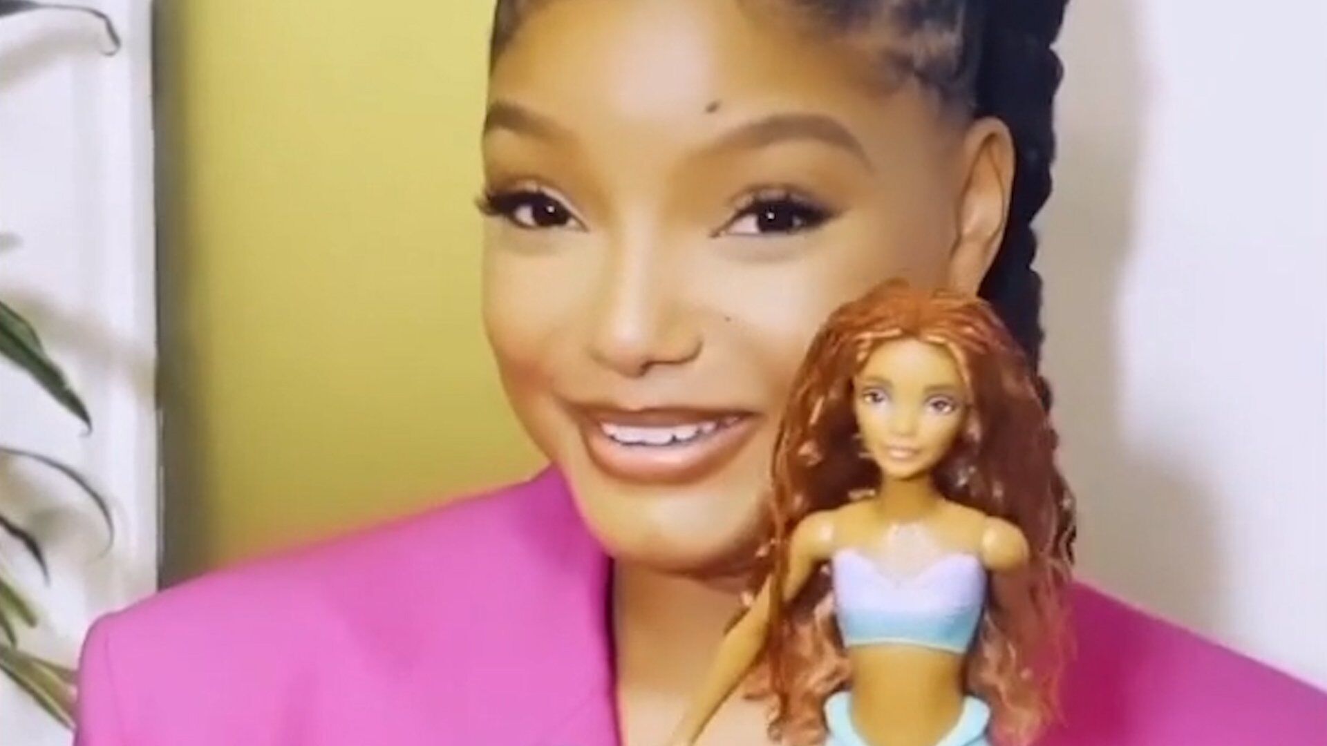 Halle Bailey gets emotional while unveiling 'The Little Mermaid'-inspired  Barbie doll
