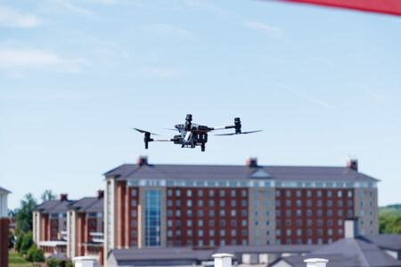Student drone operators provide eyes in the sky for Commencement