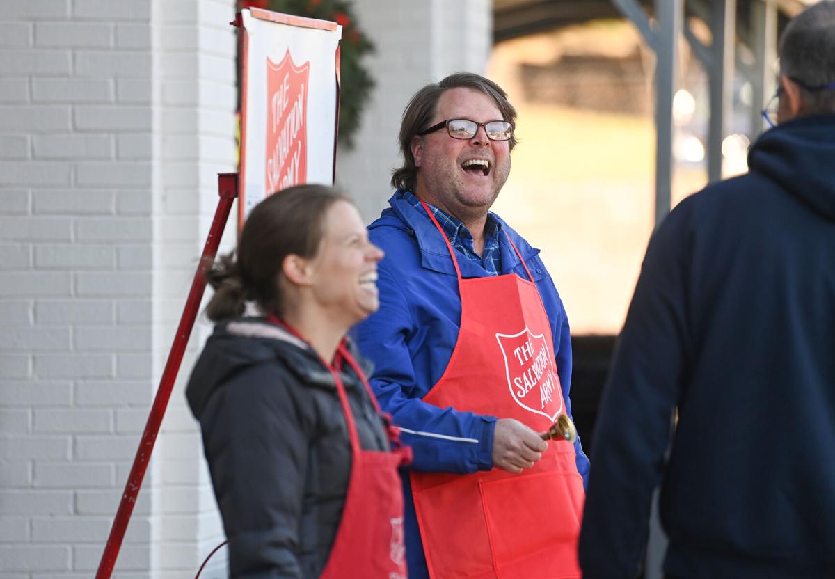 The Salvation Army's red kettle bells ring outside Kroger this holiday  season