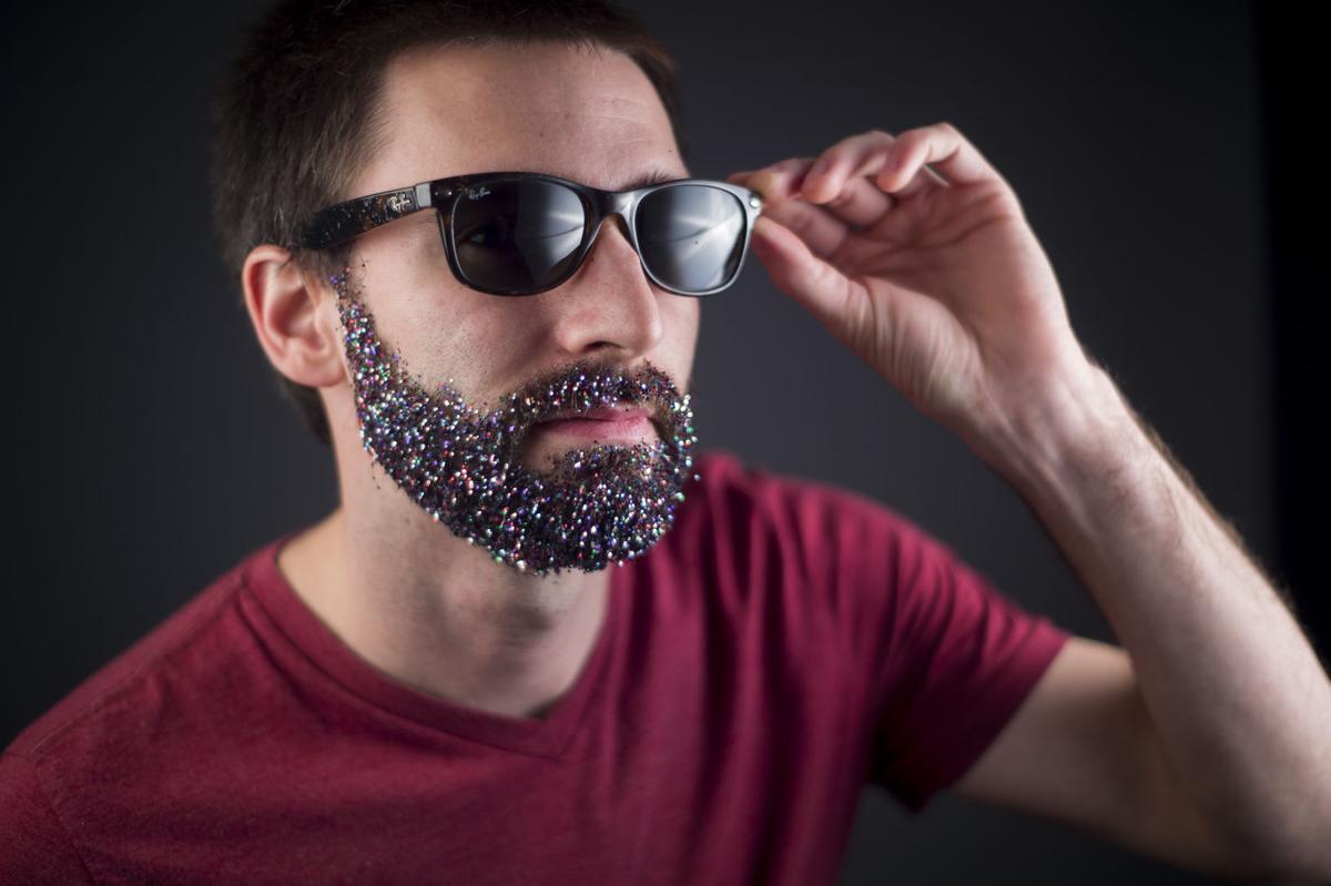 Glitter beards Putting on the glitz