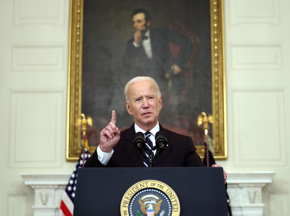 President Joe Biden speaks about combating the coronavirus pandemic, in the State Dining Room of the White House on Thursday, Sept. 9, 2021 in Washington, D.C..