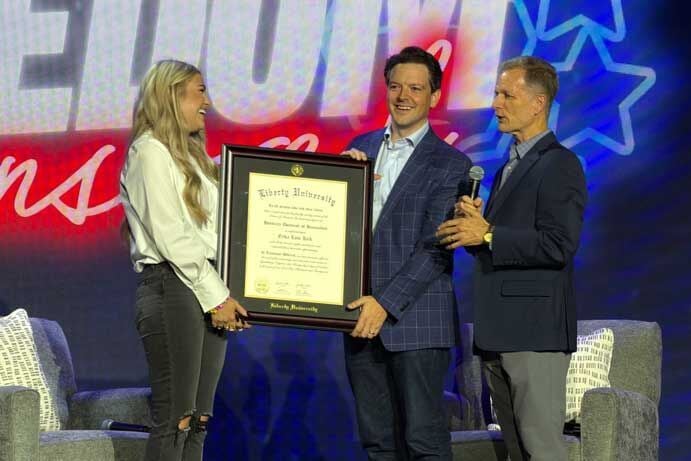 Erika Kirk Surprised With Honorary Doctorate From Liberty University During Freedom Uncensored Event