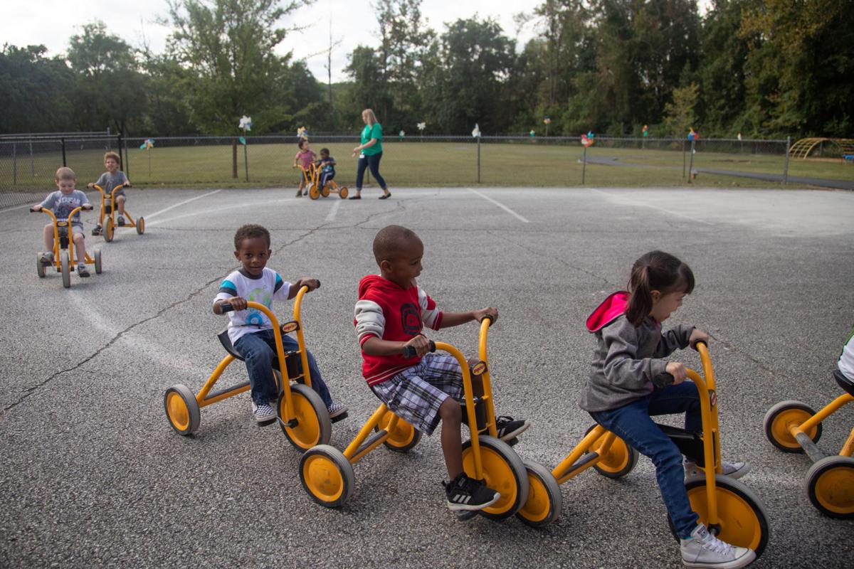 Along for the ride Students rev up for new bike path at