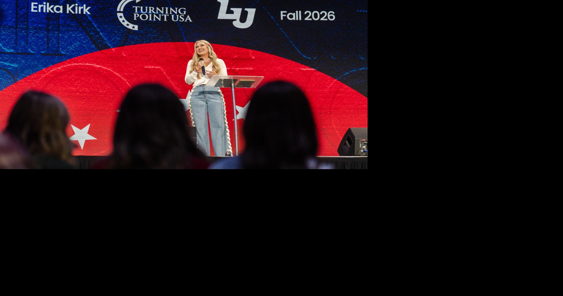 Erika Kirk speaks at Liberty University Convocation