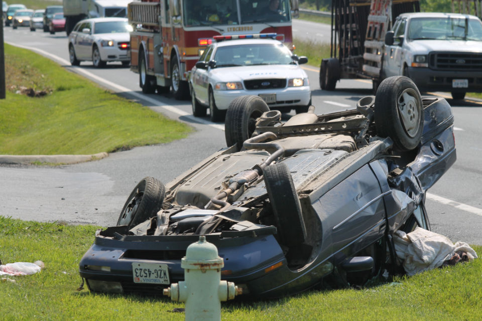 Gretna man's car flips in U.S. 460 accident