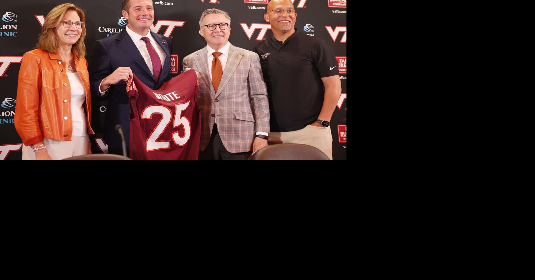 VIRGINIA TECH ATHLETIC DIRECTOR New Virginia Tech AD White hopes to 'grow resources' MARK BERMAN The Roanoke Times Jun 24, 2026 Jun 24, 2026 Updated 6 hrs ago