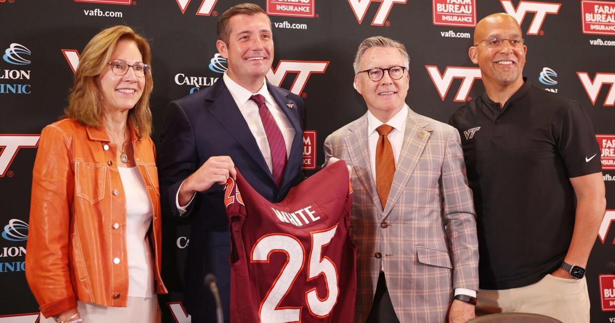 VIRGINIA TECH ATHLETIC DIRECTOR New Virginia Tech AD White hopes to 'grow resources' MARK BERMAN The Roanoke Times Jun 24, 2026 Jun 24, 2026 Updated 6 hrs ago