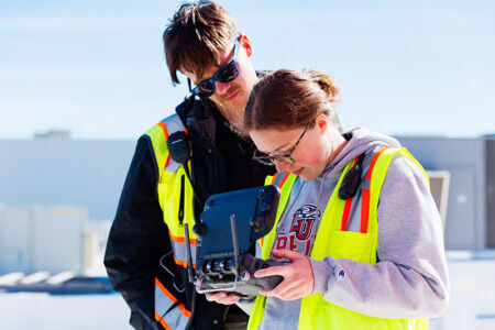Student drone operators provide eyes in the sky for Commencement