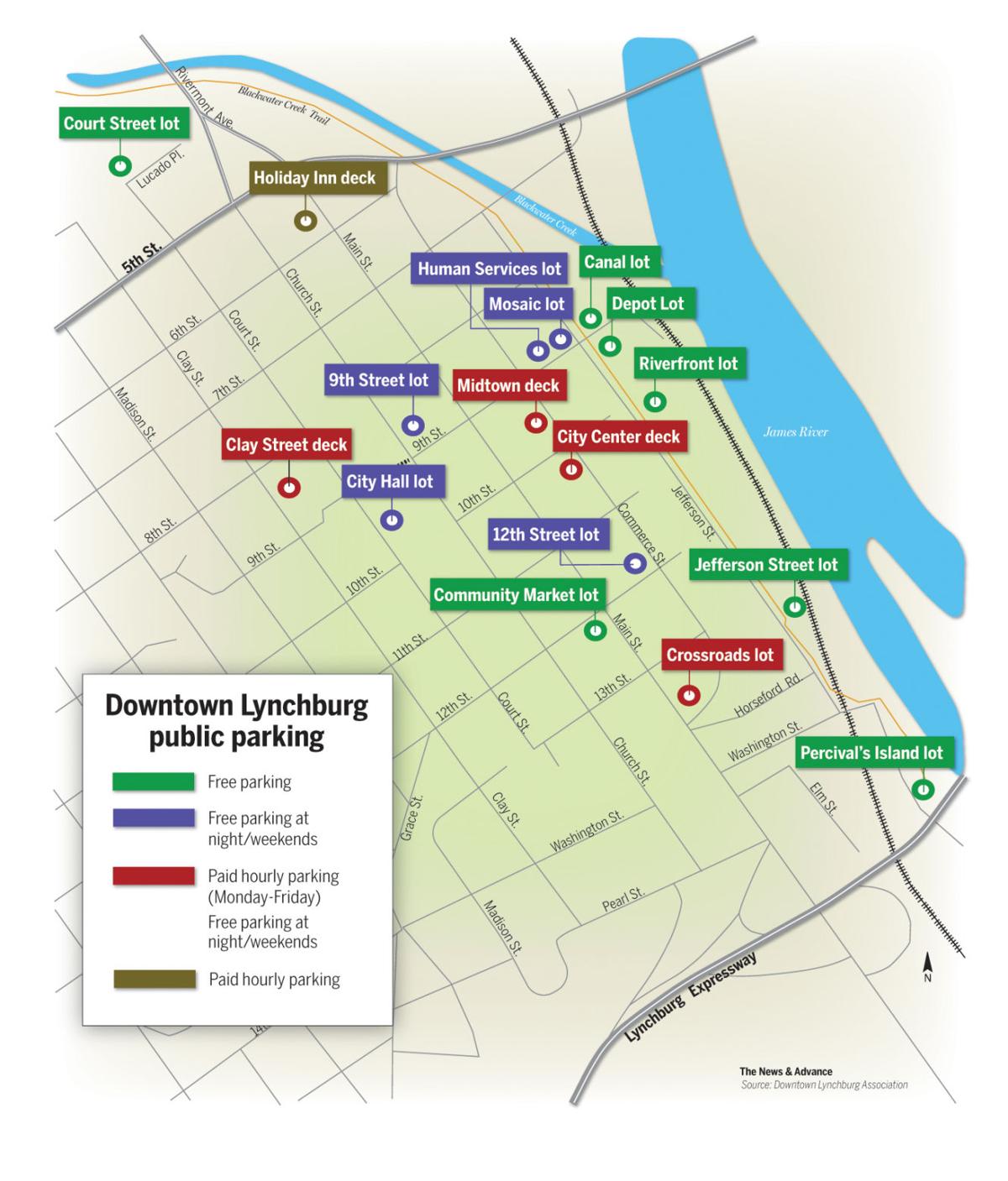 Downtown Lynchburg Va Map