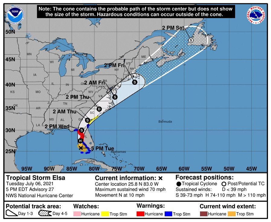 Tropical Storm Elsa expected to bring rain Thursday - Vimarsana News