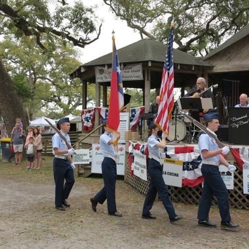 Cadets from local Civil Air Patrol squadron perform Color Guard duties ...