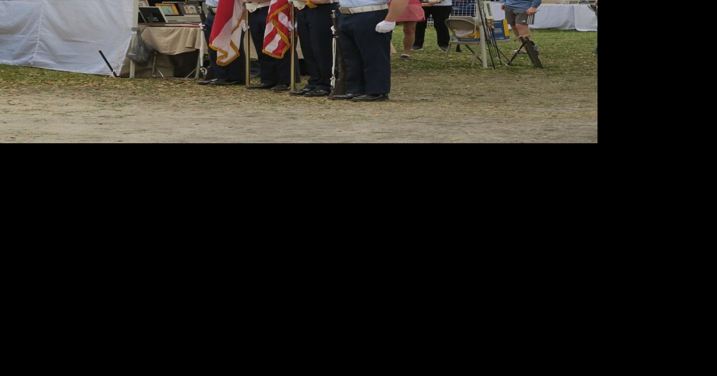 Cadets from local Civil Air Patrol squadron perform Color Guard duties ...