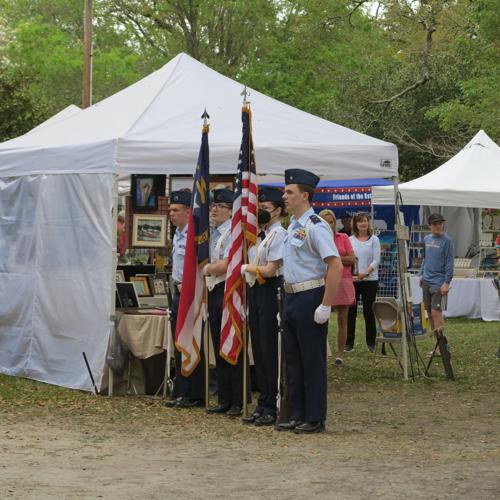 Cadets from local Civil Air Patrol squadron perform Color Guard duties ...
