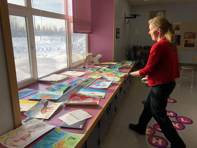 Artist in residence teaches children about color theory and painting