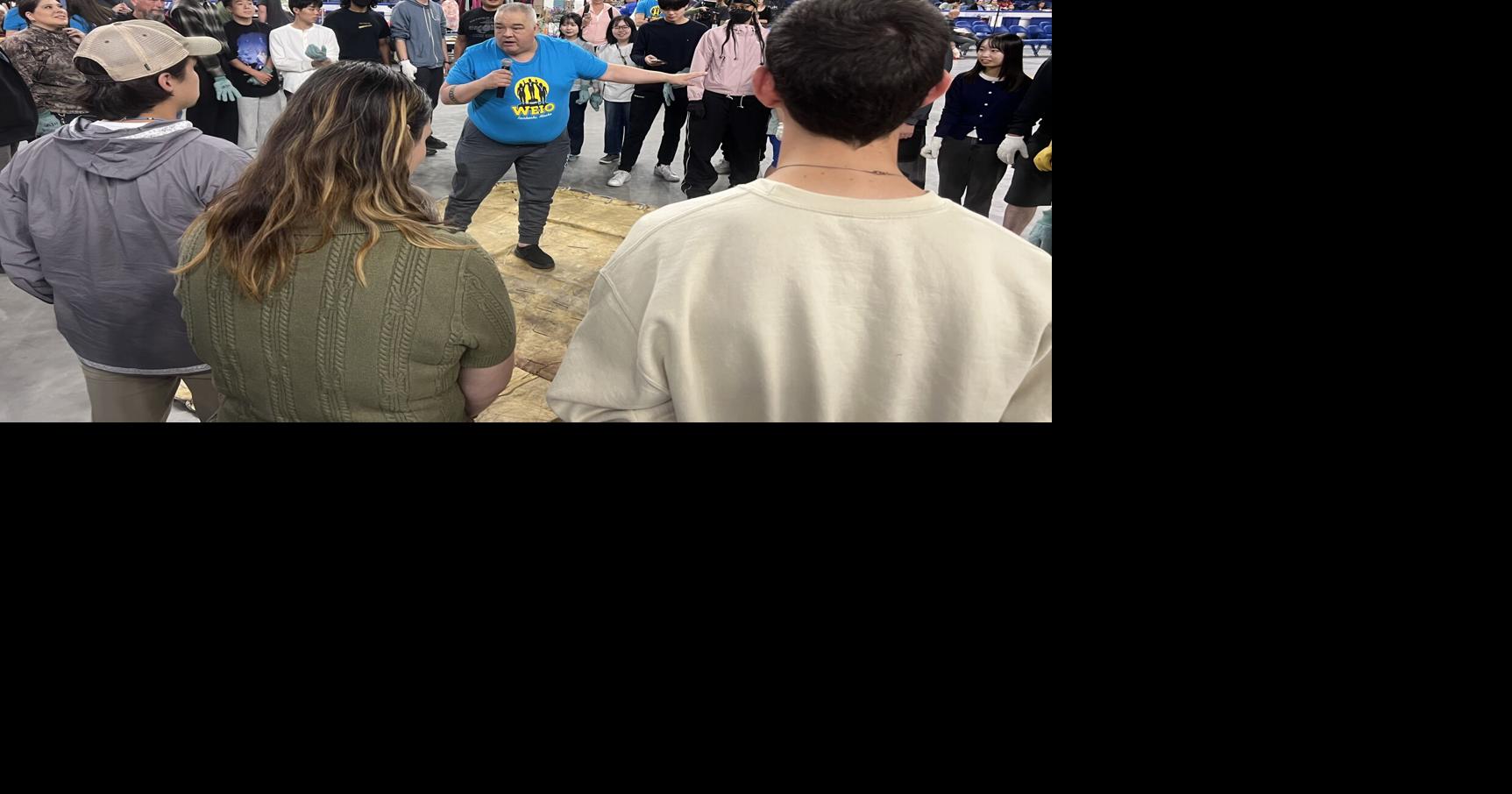 Master of the blanket toss makes sure the event is safe and fun