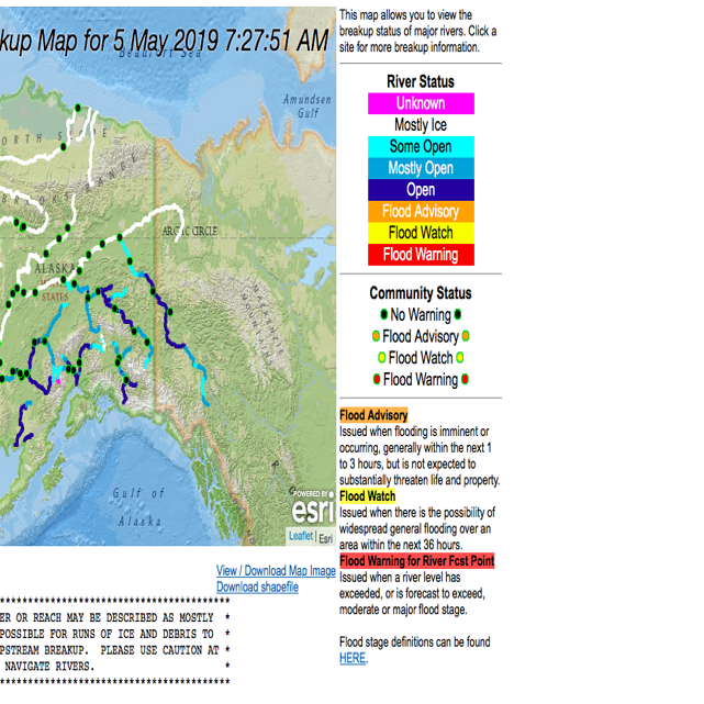 Yukon River expected to break up near Circle; flood potential low
