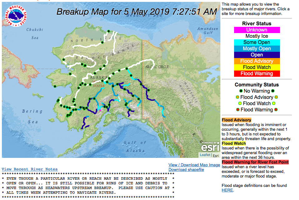 Yukon River expected to break up near Circle; flood potential low
