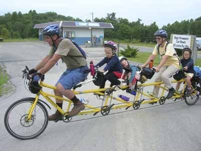 Family tandem outlet bike